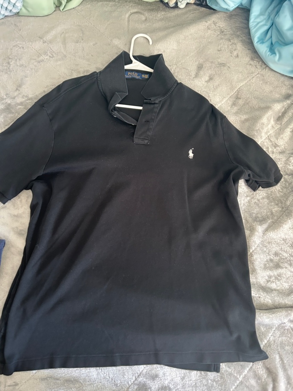 Polo by Ralph Lauren Black Short-Sleeve Classic Polo with White Pony